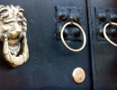45 shiny brass lion head photgraphed in antigua  guatemala 800